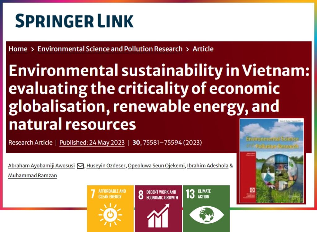 Environmental sustainability in Vietnam: evaluating the criticality of ...