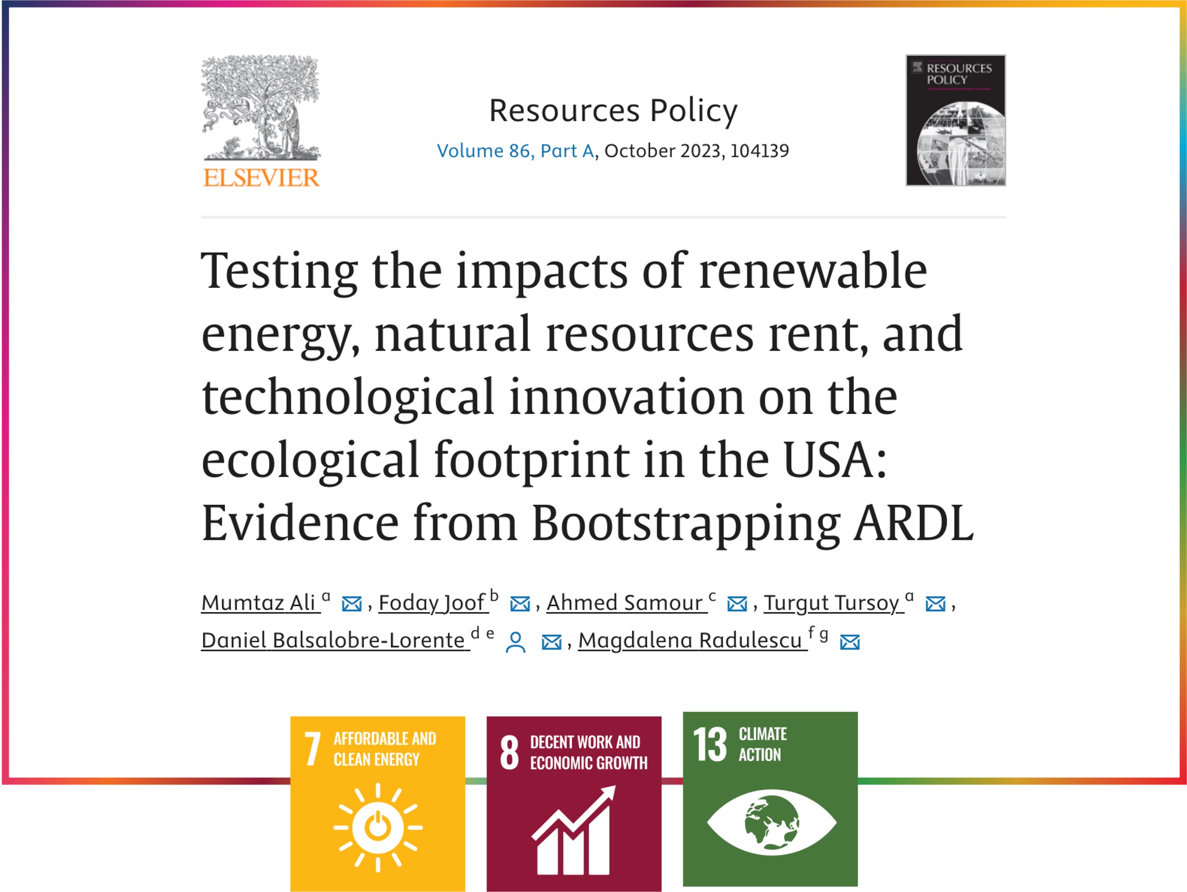 Natural Resources Rent Testing the impacts of renewable energy, natural resources rent, and ...