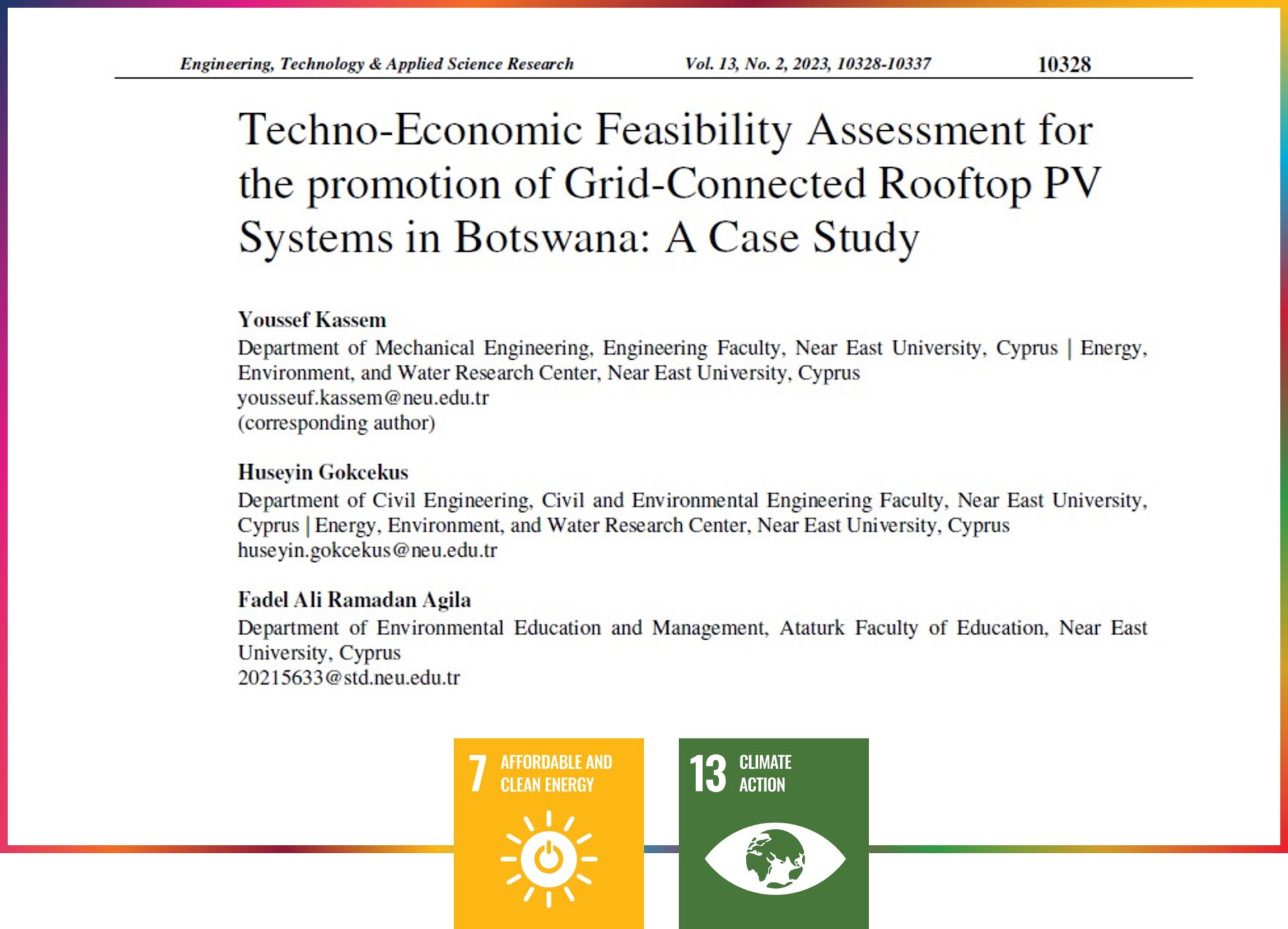 Techno-Economic Feasibility Assessment for the promotion of Grid ...